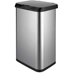 Glad Stainless Steel Sensor Trash Can with Clorox Odor Protection | Touchless Metal Kitchen Garbage Bin with Soft Close Lid and Waste Bag Roll Holder, 20 Gallon