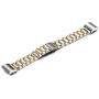 Shangpule Fitbit Charge 2 Wrist Band, Stainless Steel Metal Replacement Smart Watch Band Bracelet with Double Button Folding Clasp for Fitbit Charge 2 (Silver + Gold)