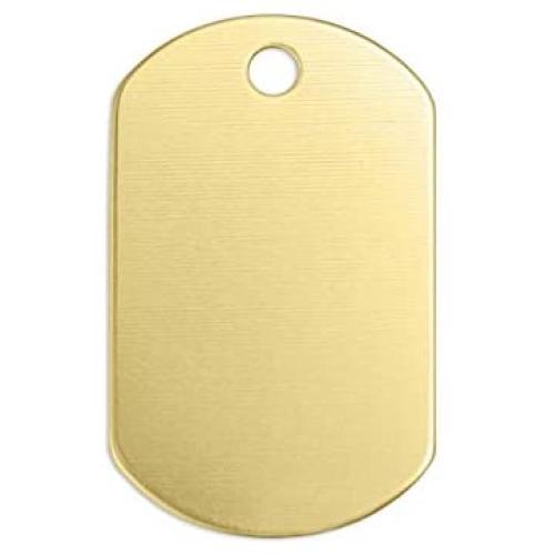 ImpressArt 1 1/4'' Dog Tag Premium Metal Stamping Blanks, 24 Pieces, (Brass)