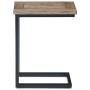 SIMPLIHOME Skyler Solid Mango Wood and Metal 18 inch wide Rectangle Industrial C Side Table in Beach Brown, Fully Assembled, for the Living Room and Bedroom