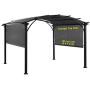 ALISUN Replacement Sling Canopy (with Ties) for 10 FT Pergola #S-J-110 & TP15-048C (Charcoal) (Canopy TOP ONLY)