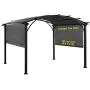 ALISUN Replacement Sling Canopy (with Ties) for 10 FT Pergola #S-J-110 & TP15-048C (Charcoal) (Canopy TOP ONLY)