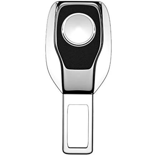 Seat Belt Extender, Metal Eat Belt Extender Suitable for Most Models, with Car Logo Plating Mirror Seat Belt Buckle (Cadillac)