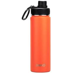 Drinco - Stainless Steel Water Bottle Double Wall Vacuum Insulated with Spout Lid | Perfect for Traveling Camping Hiking (20 oz, Orange)