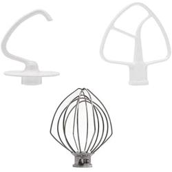 K45DH&K45WW&K45B by AMI PARTS K45DH Dough Hook&K45WW Wire Whip&K45B Coated Flat Blade Paddle with Scraper, 3 Pieces Stand Mixers Repair Set