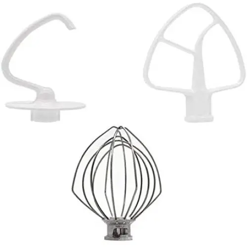 K45DH&K45WW&K45B by AMI PARTS K45DH Dough Hook&K45WW Wire Whip&K45B Coated Flat Blade Paddle with Scraper, 3 Pieces Stand Mixers Repair Set K45DH&K45WW&K45B by AMI PARTS K45DH Dough Hook&K45WW Wire Whip&K45B Coated Flat Blade Paddle with Scraper, 3 Pieces Stand Mixers Repair Set