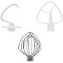 K45DH&K45WW&K45B by AMI PARTS K45DH Dough Hook&K45WW Wire Whip&K45B Coated Flat Blade Paddle with Scraper, 3 Pieces Stand Mixers Repair Set