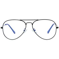 Blue Light Blocking Aviator Glasses for Women Men Lightweight Metal Frame Computer Glasses Anti-eyestrain Gaming Eyeglasses