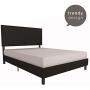 DHP Janford Upholstered Bed with Chic Design | Full | Black Faux Leather