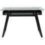 Flash Furniture Huntley Glass Computer Desk with Shelf and Black Metal Legs