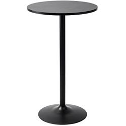 Pearington Long and Small, Single Round Cocktail Bar, Pub, and Bistro High Table with Black Top and Base, 1 Pack,