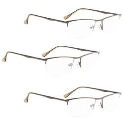READING GLASSES 3 pack Half-Rim Metal Readers