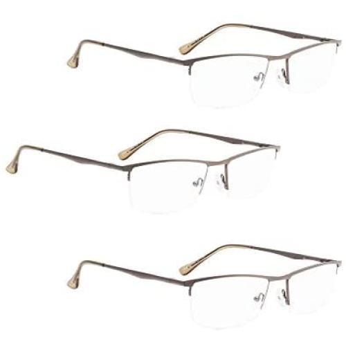 READING GLASSES 3 pack Half-Rim Metal Readers
