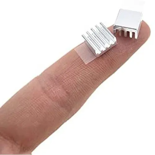 Hahiyo Heatsink With Thermal Tape 8.8mmx8.8mmx5mm Tiny Cooling Maker Pull Heat Dissipate Heat Fix Firmly Heat Conductive Save Cut out for 3D Printers Stepper Motor IC Circuit Board Aluminum Silver 30p