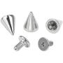 Favordrory 7mmx10mm Silver Bullet Cone Spike and Stud Metal Screw Back for DIY Leather Crafts