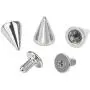 Favordrory 7mmx10mm Silver Bullet Cone Spike and Stud Metal Screw Back for DIY Leather Crafts