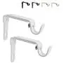 gb Home Collection Adjustable Curtain Rod Bracket Set of 2, White, Premium Steel Single Rod Bracket for Walls, Drapery Rod Holder, Extendable Metal Wall Bracket