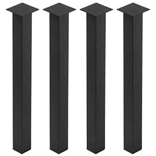 MBQQ Furniture Legs H28'' Rustic Decory Table Legs,Heavy Duty Metal Desk Legs,Dining Table Legs,Set of 4 Black,DIY Iron Legs