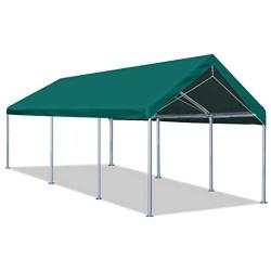 Quictent 10’x20’ Carport Heavy Duty Car Canopy Galvanized Car Boat Shelter with Reinforced Steel Cables-Green