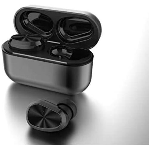 True Wireless Earbuds Deep Bass HD Call Quality, Bluetooth 5.0 IPX7 Waterproof TWS Bluetooth Earbuds, 20H Playtime Built-in Mic In-Ear Earphones Fit iPhone/Android Metal Frosted Charging Case