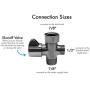 Luxe Bidet Metal T-adapter with Shut-off Valve, Winged 3-way Tee Connector, Nickel Finish, for Luxe Neo Bidets
