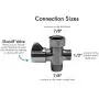 Luxe Bidet Metal T-adapter with Shut-off Valve, Winged 3-way Tee Connector, Nickel Finish, for Luxe Neo Bidets
