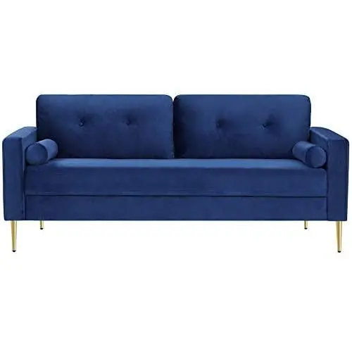 VASAGLE Sofa, Couch for Living Room, Velvet Surface, for Apartment, Small Space, Solid Wood Frame, Metal Legs, Easy Assembly, Mid-Century Modern Design, 71.3 x 32.3 x 33.9 Inches, Blue ULCS002Q01 VASAGLE Sofa, Couch for Living Room, Velvet Surface, for Apartment, Small Space, Solid Wood Frame, Metal Legs, Easy Assembly, Mid-Century Modern Design, 71.3 x 32.3 x 33.9 Inches, Blue ULCS002Q01