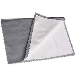 Pro Size Polishing Cloth Set of 2 Large Jewelry Cleaning Cloths| 100% Cotton| Made in USA for Gold Silver and Platinum Jewelry Coins Watches and Silverware| Tarnish Remover| Keep Jewelry Shining