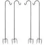 MIYA Shepherds Hook - 51 Inch Solid Bird Feeder Pole - Heavy Duty 2/5 Inch Thick 5 Prong Metal Hanger Hook for Hanging Plants, Wreaths, Lanterns, Baskets, String Lights, Other Decorations(4 Pack) MIYA Shepherds Hook - 51 Inch Solid Bird Feeder Pole - Heavy Duty 2/5 Inch Thick 5 Prong Metal Hanger Hook for Hanging Plants, Wreaths, Lanterns, Baskets, String Lights, Other Decorations(4 Pack)