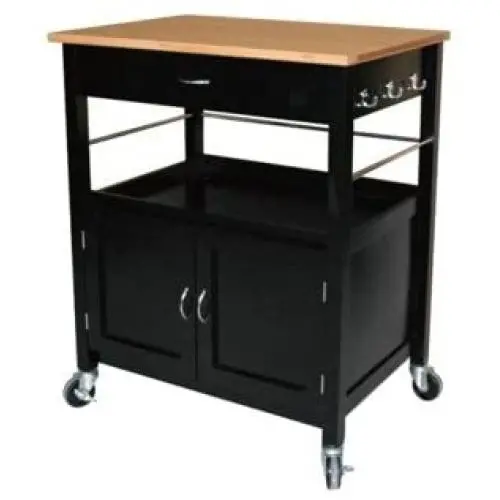 eHemco Natural Bamboo Top Butcher Block, Black eHemco Natural Bamboo Top Butcher Block, Black
