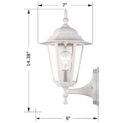 YaoKuem Outdoor Wall Lantern, Wall Sconce as Porch Lighting Fixture, E26 Base 60W Max, Metal Housing Plus Glass, Wet Location Rated, Bulbs not Included (White)