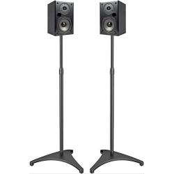 PERLESMITH Speaker Stands Extend 30-45 Inch with Upgraded Cable Management, Hold Satellite, Small Bookshelf & Bluetooth Speakers up to 8lbs(i.e. Vizio, Polk, Bose, JBL, Sony & Samsung) -1 Pair