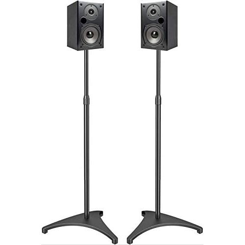 PERLESMITH Speaker Stands Extend 30-45 Inch with Upgraded Cable Management, Hold Satellite, Small Bookshelf & Bluetooth Speakers up to 8lbs(i.e. Vizio, Polk, Bose, JBL, Sony & Samsung) -1 Pair