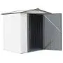 Arrow 6 x 5 EZEE Galvanized Steel Low Gable Shed Cream with Charcoal, Storage Shed with Peak Style Roof Arrow 6 x 5 EZEE Galvanized Steel Low Gable Shed Cream with Charcoal, Storage Shed with Peak Style Roof