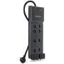 Belkin 8-Outlet Home And Office Surge Protector, Telephone Line And Flat AC Plug, 12ft Cord