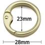 JCBIZ 6pcs 28mm Round Spring Snap Hooks Clip DIY Accessories for Handbag Purse Shoulder Strap Key Chains Buckle Alloy Circle Round Carabiner Metal Spring Key Ring Gold