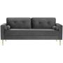 VASAGLE Sofa, Couch for Living Room, Velvet Surface, for Apartment, Small Space, Solid Wood Frame, Metal Legs, Easy Assembly, Mid-Century Modern Design, 71.3 x 32.3 x 33.9 Inches, Gray ULCS002G01