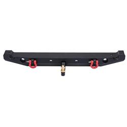 Dilwe RC Crawler Car Rear Bumper, Metal RC Car Bumper with LED Lights Trailer Buckle for Traxxas TRX-4 SCX10II 90046 Car Part Accessory