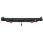 Crawler Rear Bumper, RC Crawler Metal Rear Bumper with LED Lights Fits for Traxxas TRX-4 SCX10II 90046