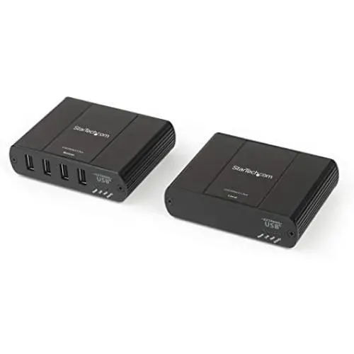 StarTech.com 4 Port USB 2.0 Extender Hub Over Cat5e/Cat6 Ethernet Cable (RJ45) - 330ft/100m Industrial Metal USB Extender Adapter Kit w/ESD Protection - Externally Powered - 480 Mbps (USB2004EXT2NA) StarTech.com 4 Port USB 2.0 Extender Hub Over Cat5e/Cat6 Ethernet Cable (RJ45) - 330ft/100m Industrial Metal USB Extender Adapter Kit w/ESD Protection - Externally Powered - 480 Mbps (USB2004EXT2NA)