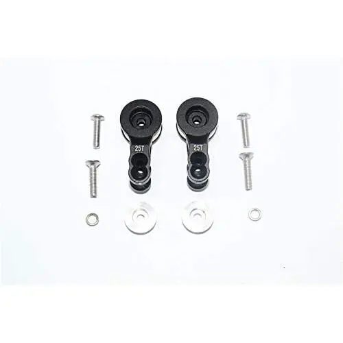 GPM for Traxxas E-Revo 2.0 VXL Brushless (86086-4) Upgrade Parts Aluminum 25T Servo Horn with Built-in Spring - 2Pc Set Black GPM for Traxxas E-Revo 2.0 VXL Brushless (86086-4) Upgrade Parts Aluminum 25T Servo Horn with Built-in Spring - 2Pc Set Black