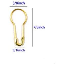 AnMiao Star 100 Pieces 7/8 Inch Safety Bulb Pins Metal Safety Pins for Knitting Stitch Markers, Knitting Stitch Marker, Sewing Clothing DIY (Gold)