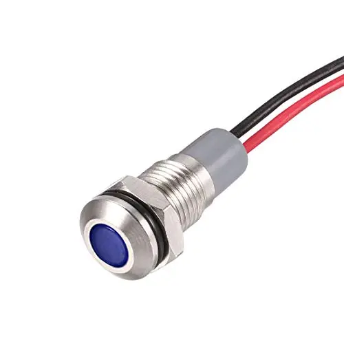 uxcell Signal Indicator Light AC/DC 12V-24V 8mm Blue LED Metal Shell 5pcs uxcell Signal Indicator Light AC/DC 12V-24V 8mm Blue LED Metal Shell 5pcs