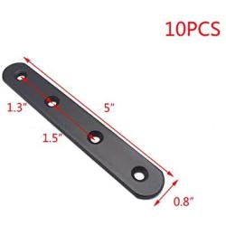 Tulead Metal Bracket Straight Furniture Brace Flat Brace Dresser Brackets 5''x0.8'' 10PCS with Mounting Screws