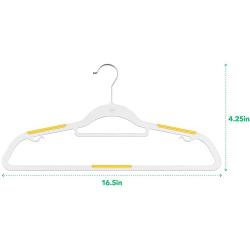 Vremi Clothes Hangers 20 Pack - Non Slip Ultra Slim Plastic Hanger Set with Secure Grip Strips and Durable Chrome Metal Hooks - Gray and Multi Color