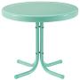 Crosley Furniture KO10004AQ Griffith 3-Piece Retro Metal Outdoor Seating Set with 2 Chairs and Side Table, Aqua