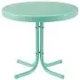 Crosley Furniture KO10004AQ Griffith 3-Piece Retro Metal Outdoor Seating Set with 2 Chairs and Side Table, Aqua