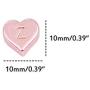 Mystart 26 Pieces Alloy Heart Shape A-Z Alphabet English Letters Charms Loose Beads for Bracelet Necklace Jewelry (Rose Gold)
