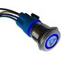 ESUPPORT 12V Car Vehicle Blue LED Light Emergency Hazard Warning Push Button Metal Toggle Switch Socket Plug 19mm