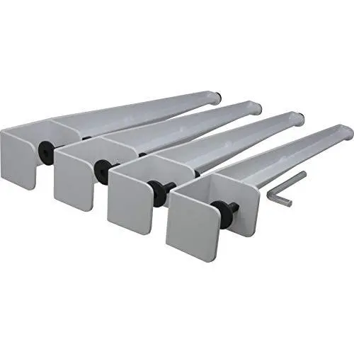 Shepherd Hardware 16'' Adjustable Fit Table Clamp Legs, White Shepherd Hardware 16'' Adjustable Fit Table Clamp Legs, White
